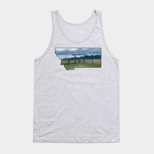 Montana - Mountain Storm Over the Old Corral Tank Top